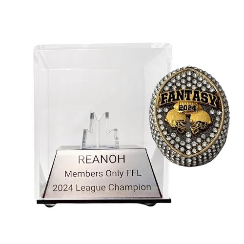 Legacy Rings Fantasy Football Championship Ring Case | Ring Included | 2022 or 2023 or 2024 Fantasy Ring | Custom Name Customizable (2024 Style C, 11)