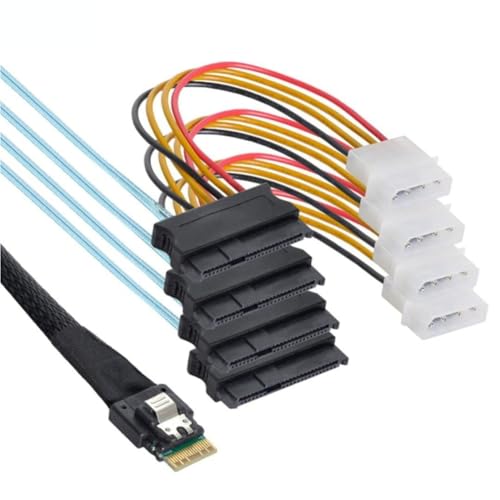 Albapilix SAS 4.0 38�s��PCIE�X�������C���z�X�g�A�_�v�^�[ 4i 38�s��SFF-8654����4X SFF-8482�ւ̕ϊ��P�[�u���A4P�d���P�[�u���t��