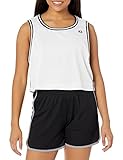 Champion Women's Reversible Mesh Cropped Tank, white, XL