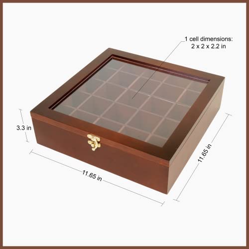 Image of Adjustable Rock Display Case - Rock Collection Box with Fabric Bed for Mineral Display - Dark-Finish Shadow Box with Shelves for Crystal Storage