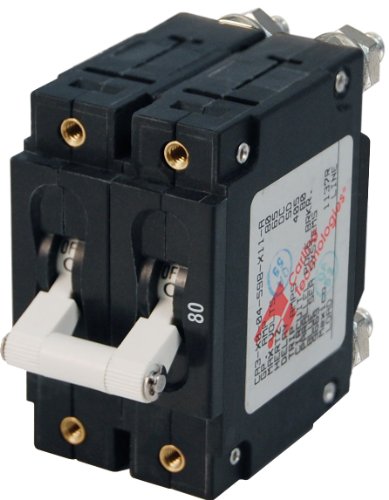 Buy 1 get 1 Blue Sea Systems C-Series White Toggle Double Pole 80A Circuit Breaker