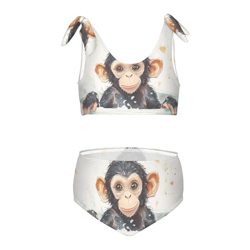Monkey Animal in Tub Girls Bikini Sets 2 Piece Swimsuits Bathing Suit Swimwear