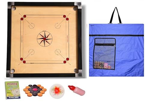 Image of Carrom Board (32 INCH Carrom Round with Blue Cover S-1)