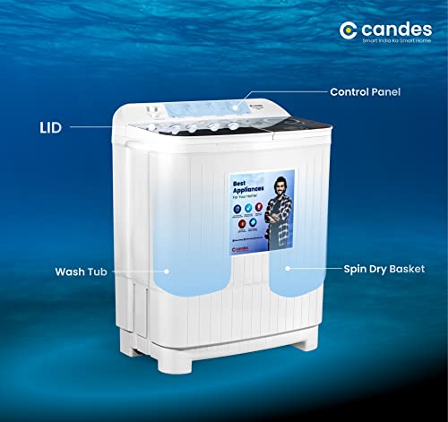 Image of Candes Washing machine Variation (9.0 Kg, Blue & White)