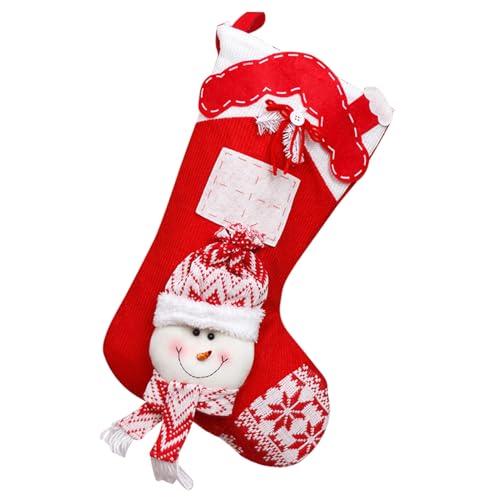クリスマス ストッキング オーナメント - フェルト製キャンディ収納バッグ - スノーマン ストッキング オーナメント - 暖炉マントル・階段・木・家・農家・庭・ヤード・ポーチ用