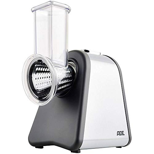 ADE Rallador eléctrico de cocina, rallador de parmesano, verduras, queso, zanahorias/manzanas, 4 accesorios, tambor, carcasa de acero inoxidable, cuchillas extra afiladas, hasta 500 W, KA1802 Cover