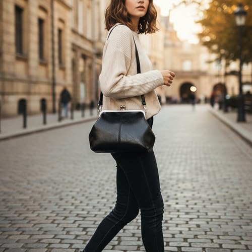 Bolso bandolera con cierre Kiss Lock para mujer miniatura 2