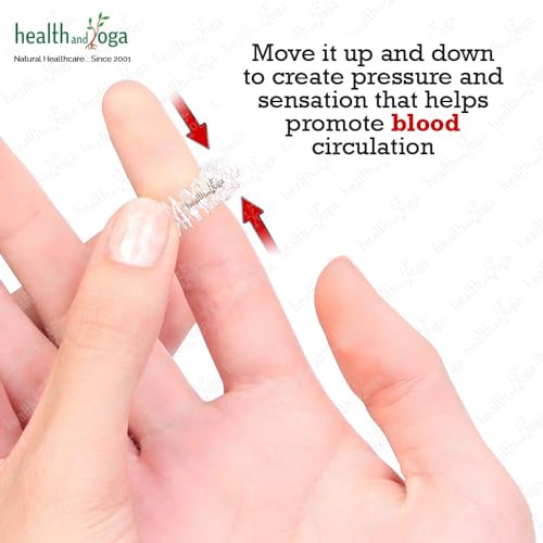 Image of HealthAndYoga Acupressure Sujok Ring for Finger (Pack of 4) - Stretchable Spiky Stainless Steel Band for Pain Relief Relaxation Massage - Rolling Fidget Toy for Adults & Kids