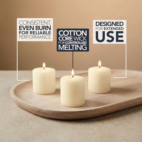 Image of Royal Imports Votive Candles Unscented Candles for Wedding Centerpieces Ivory, Pack of 72 Dripless Wax for Parties, Aromatherapy, Devotional, Home Decor, Spas & Holiday Gifts