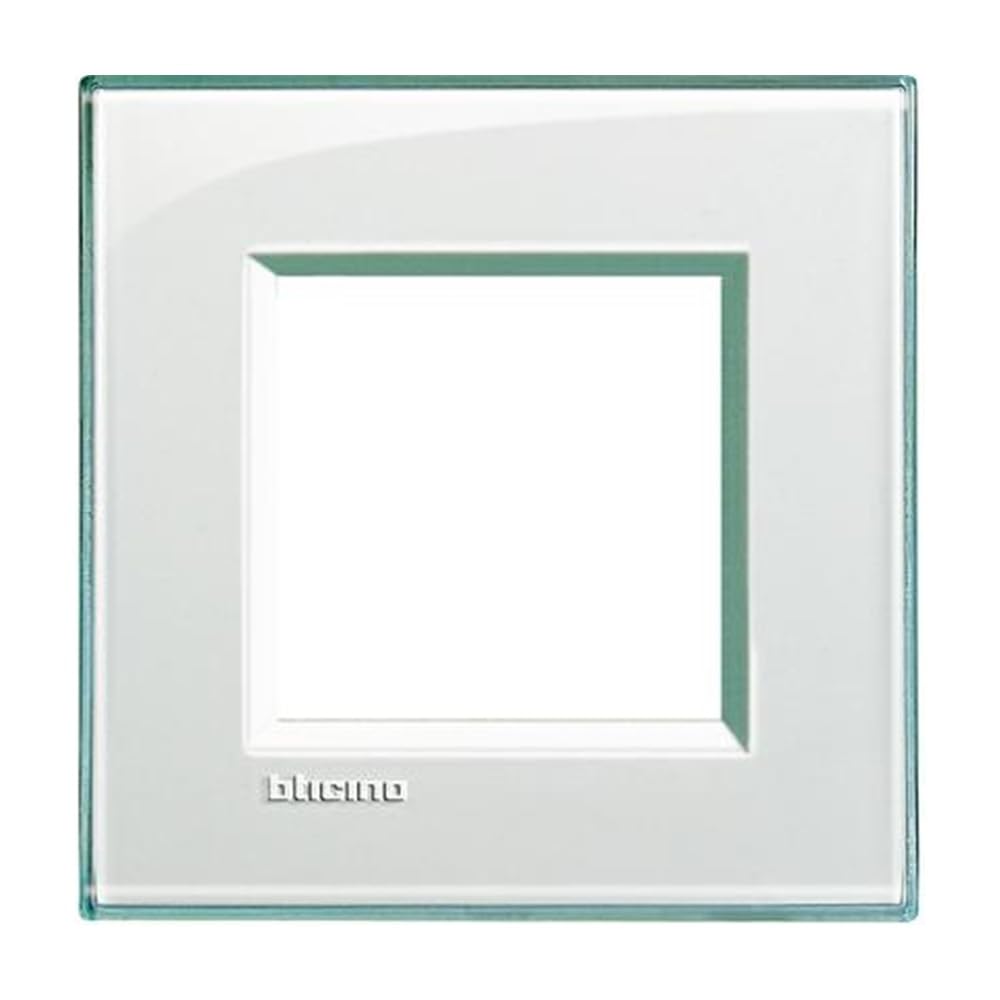 Plaque interrupteur 2 modules BTicino LNA4802KA Kristall aigue-marine