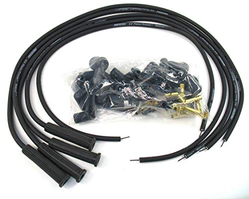 Pertronix 8042VW Flame-Thrower Black Universal 180 Degree 8mm 4 Cylinder Spark Plug Wire