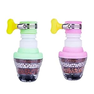 OSALADI 2Pcs Kraan Mount Filters Kraan Waterfilters Roterende Extensible Keuken Tap Water Filter Purifier 6 Layer…