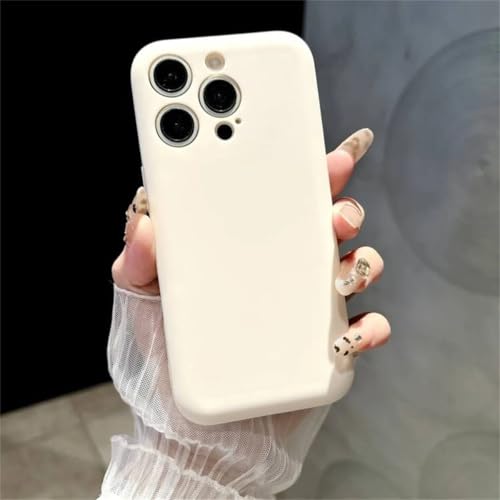Coque iPhone 14 Plus silicone ovale antichoc de couleur blanc antique