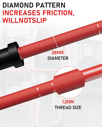 GarveeLife 7FT Olympic Barbell, Weight Bar For Weightlifting and Powerlifting, 45lb Olympic Bar with Needle Bearings & Brass Bushings, 1500LBS Strength Training Bar Fit 2" Standard Weights Home Gym - Image 5
