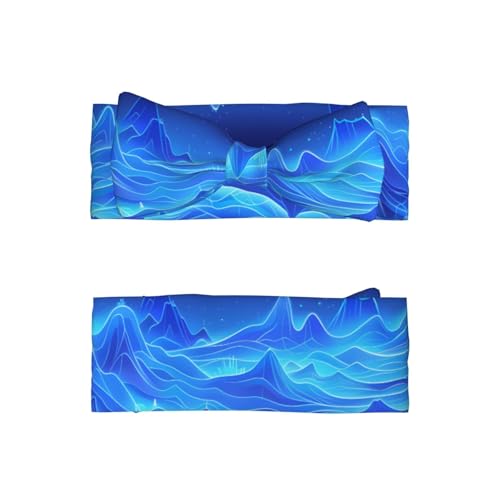 Blue Moon Blue Mountain Picture Baby Bow Headband Stretchy and Soft for Newborns, Infants, Toddlers, and Kids Girls2