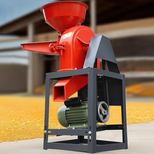 ZHOZHUT 220V Molino De Cereales Eléctrico 2.6KW Molino De Maíz con Embudo Metálico, Molinillo Eléctrico Trituradora De Cereales para Arroz, Soja, Piensos, Hierbas Medicinales, Especias,2600w,220V