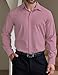 COOFANDY Men's Formal Dress Shirt Hidden Button Front 2024 Fall Clothing Wrinkle Free Soft Work Office Shirt Regular Fit Stretch Uniform Business Casual Shirts Light Pink Valentine's Day