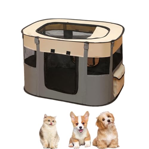 WAVATA Box pieghevole per animali domestici, 70 x 55 x 40 cm, Oxford impermeabile per cani, conigli, gatti e porcellini d'India, per interni ed esterni (grigio)