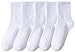 INOGIH 5 Pairs Unisex School Kids Boys Girls Soft Cotton White Athletic-Socks for 5-10 Years Old