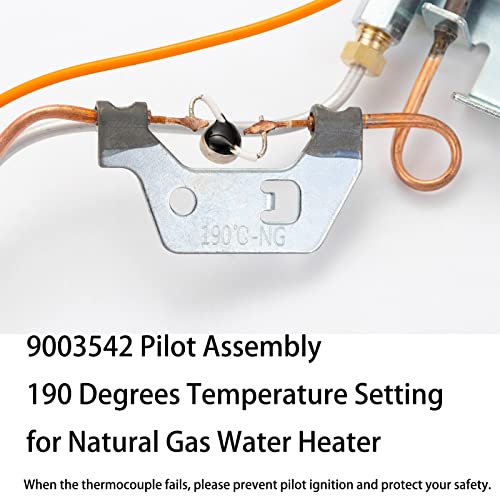 9003542 Water Heater Pilot Assembly NAT Gas Burner Assembly Replace 100109295 9003542005 18324190 9003530 Compatible with A.O Smith Kenmore State GS GSX Natural Gas Water Heater