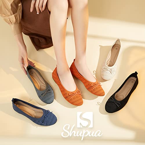 Image of Women's Flats Shoes Dress Shoes Round Toe Ballet Flats Comfortable Crochet Lace Black Flats Low Heel