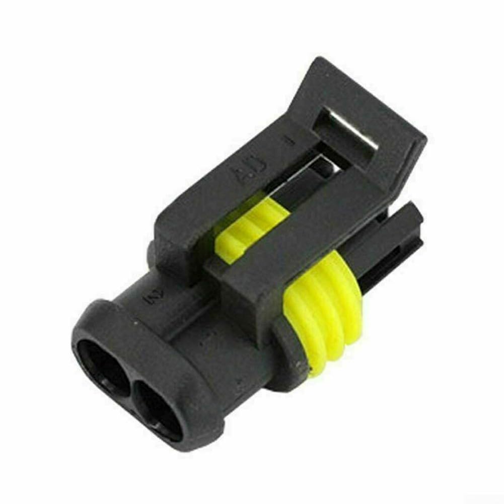 Kit di connettori a 2 poli (10 paia) per auto, moto, barche e roulotte, impermeabile, compatibile con cavi da 0,75 a 1,50 mm², 14 A/24 V, alloggiamento in plastica con contatti in rame