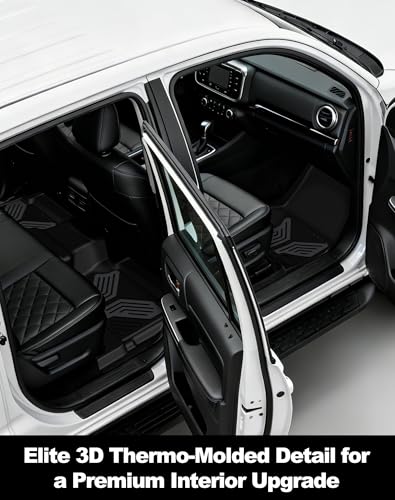 Image of Premium Color TPE Floor Mats for Toyota Tacoma 2024 2025 2026 Double Cab Auto Tran (Not fit Hybrid) | Titan Gray Wing Design | All-Weather Floor Liners for TRD /SR /SR5 /limited 1st&2nd Row Mats