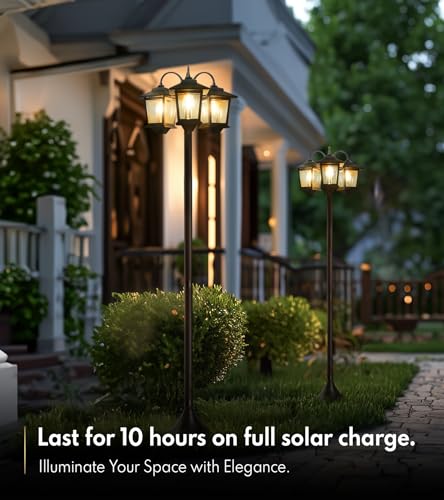 Pasamic 05H-P-01 73"Solar Lamp Post Light, 60Lm Solar Outdoor Lights Post Waterproof thumb #1