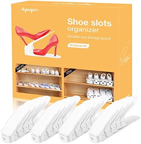 Neprock Shoe Slots Organizer, 20 Pack Adjustable Shoe Rack Stacke...