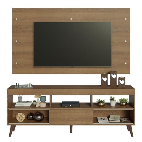 Rack com Painel para Tv até 65 Polegadas com Pés Rustic Detroit Madesa