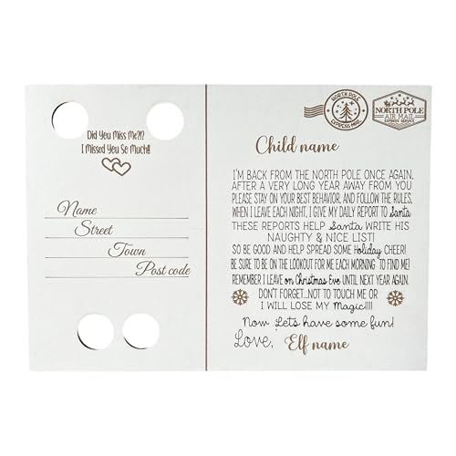 Personalised Elf On The Shelf Letter, Elf Welcome Letter and Farewell Card from One Elf. Christmas Card for Boys & Girls from their Christmas Elf