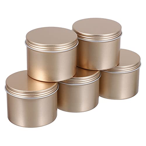 Gadpiparty 5pcs Refillable Metal Tins for Christmas Party Treats Storage Containers for Candles Candy Tea and Crafts Leak Portable