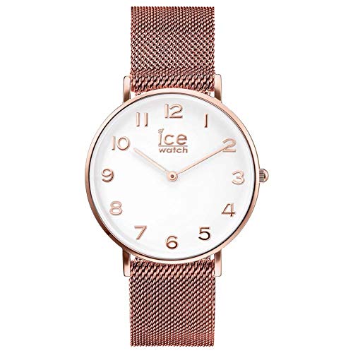 ICE-WATCH - 012711 - City Milanese - Montre Homme - Chronomètre - Cadran Blanc - Bracelet Acier Rose