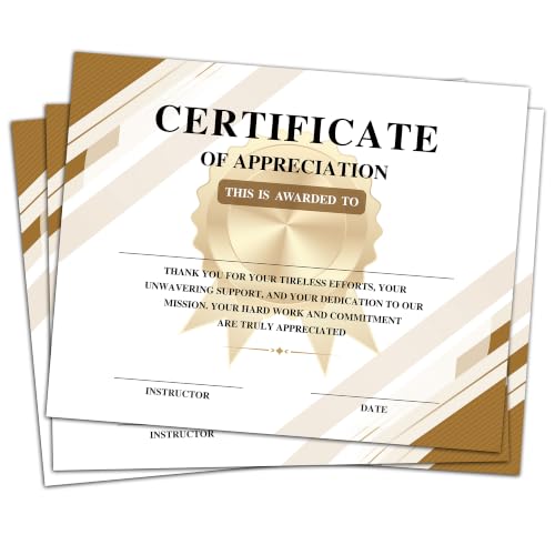 Image of Certificate of Appreciation -25pcs, Certificates of Recognition-A35