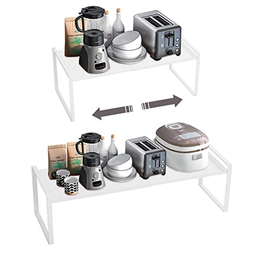 Organizador de Encimera,Soporte Extensible de Especias para Despensa,Organizador de cocina para Gabinete,Estante de almacenamiento Extensible Apilable para Cubiertos,Utensilios de...