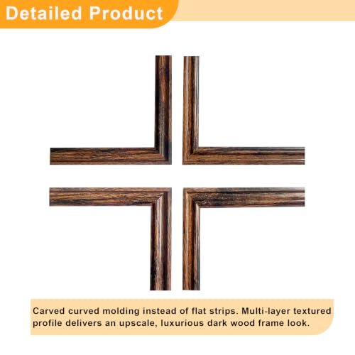 Image of BESCRCL 11x14 Picture Frame Wall Hanging, Engineered Wood Photo Frames for 11 x 14 Picture, Brown, 1 Pack