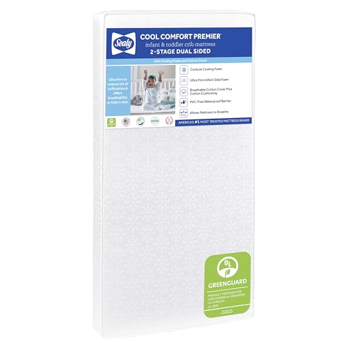 Sealy Baby Cool Comfort Breathable Waterproof 2 Stage Crib Mattress