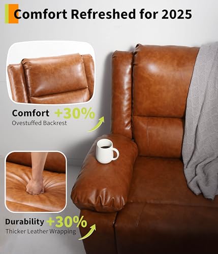 Image of GarveeHome Oversized Wide Power Lift Recliner Chair - Heat and Massage, Adjustable Back and Legs, PU Leather Electric Lift Chair Designed for the Elderly and People with Mobility impaired
