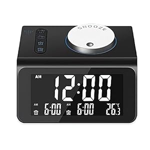 EAGLE wekkerradio – digitale wekker – met dimbaar display, temperatuur en dual USB