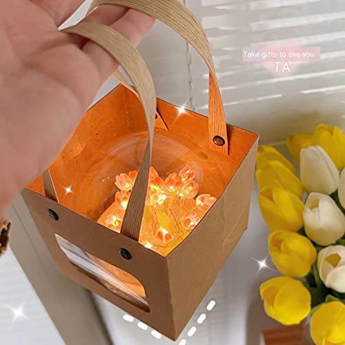 Veilleuse tulipe DIY lampe de table atmosphère douce fleurs roses - 5