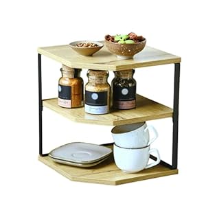 Kesper Eckregal Küche 2 Ebenen Schwarz Natur