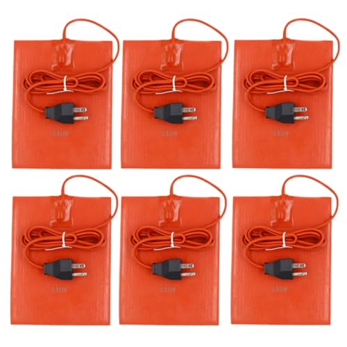 6 Pack 110V Silicone Engine Block Heater Pad, 120W Oil Pan Heater with Overheat Protection, Car Warmer for Winter, Diesel Engine Heater for Tractor, Boat, Truck, Coolant or Waste Oil Heater