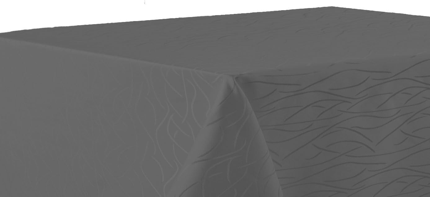 Texpot Grey Tablecloth 110 X 140 Cm Stripes Non-Iron Tablecloth Stain-Resistant
