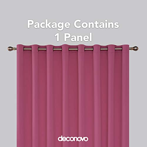 Image of Deconovo Solid Grommet Panels Blackout Wide Width Dekening Room Divider for Patio Door Curtain, 100W X 95L, Rose