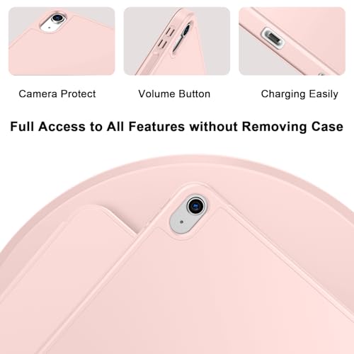 Image of ToaPoia Case for iPad (A16) 11 Inch 2025 /iPad 10th Generation 10.9 Inch 2022, Slim Trifold Stand Protective Cover with Pencil Holder and Soft TPU Back,Support Auto Sleep /Wake (Rose Pink)