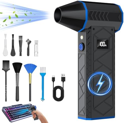 10000mAh Compressed Air Duster with Two LED Light-180000RPM Elect...