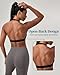 LWISMIL Black Fashion Sports Bras for Women Halter Neck Open Back Gym Bra Low Impact Seamless Yoga Bra with Removable Padded Fitness Bra
