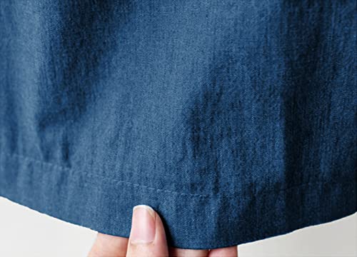 CHARTOU Women Elastic Waist Wide Leg Capris Cropped Denim Pants Jeans Palazzo Culottes with Pocket4