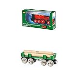 Zielgruppe: Kindergarten Brio World 33592 - Rote Lola Batterielok + Langholzwagen