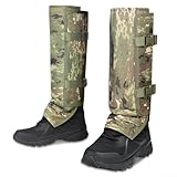 Cushteg Polainas de senderismo al aire libre para senderismo, caza y trabajo agrícola | Protectores de piernas con forro de polipropileno | Hebillas ajustables | Material de tela Oxford | Verde/Negro